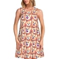 thumbnail image 1 of KLL Corgi Head with Floal Pattern Womens Summer Dresses 2025,Loose Round Neck Sleeveless Sundresses Tank Dresses with Pockets, 1 of 7