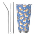 thumbnail image 1 of KLL Corgi Print 40oz Stainless Steel Insulated Car Cup with Spillproof Lid - Keep Your Drink Hot or Cold on the Go-Straw Three-piece Set, 1 of 8