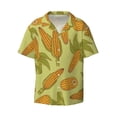 thumbnail image 1 of KLL Corn Print Men's Shirt Short Sleeve Button Down Summer Cuba Beach Shirts- X-Large, 1 of 7