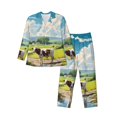 thumbnail image 1 of KLL Countryside Farm Cow Sleepwear Mens Flannel Pajamas,Long Cotton Pj Set, 1 of 7
