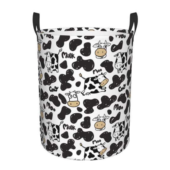 KLL Cow Waterproof Foldable Laundry Hamper Bucket with Handles for Storage Bin,Kids Room,Home Organizer (Small )