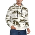 thumbnail image 1 of KLL Cows Grazing On The Meadow 1 Print Mens Hoodie Long Sleeve Casual Pullover Hooded Sweatshirt Fashion Drawstring Hoodies with Pocket-Large, 1 of 6
