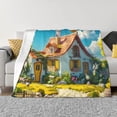 thumbnail image 1 of KLL Cozy Cartoon Backyard Print Fleece Throw Blanket, Horizontal Fleece Bedding Cute Soft Blankets Comfy Fleece Flannel Plush Home Decor for Couch & Bed -60"x50", 1 of 9