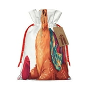 KLL Cozy Knitting Llama for Christmas Gift Bag,Holiday Bags for Gifts Christmas Bags & Drawstring Gift Pouch Reusable Holiday Gift Bags & Party Favor Bags (1 PCS)-Medium