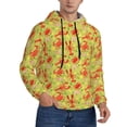 thumbnail image 1 of KLL Crab Lobster Print Mens Hoodie Long Sleeve Casual Pullover Hooded Sweatshirt Fashion Drawstring Hoodies with Pocket-3X-Large, 1 of 6
