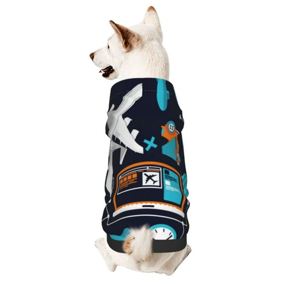 KLL Creative Transport for Basic Dog Hoodie - Pet Hoodie Sweater with Leash Hole - Cute Dog Sweatshirt - Pet Clothes Hooded Sweatshirt for Dog & Cat -Small