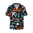thumbnail image 1 of KLL Creative Transport Print Men's Shirt Short Sleeve Button Down Summer Cuba Beach Shirts- Medium, 1 of 7