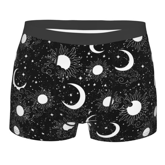 KLL Crescent and Stars Men's Cotton Boxer Briefs Underwear-X-Large