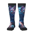 thumbnail image 1 of KLL Crystal Pattern White Horse Print Cool Socks Men's Women's Crew Socks Funny Crazy Novelty Stockings, 1 of 6