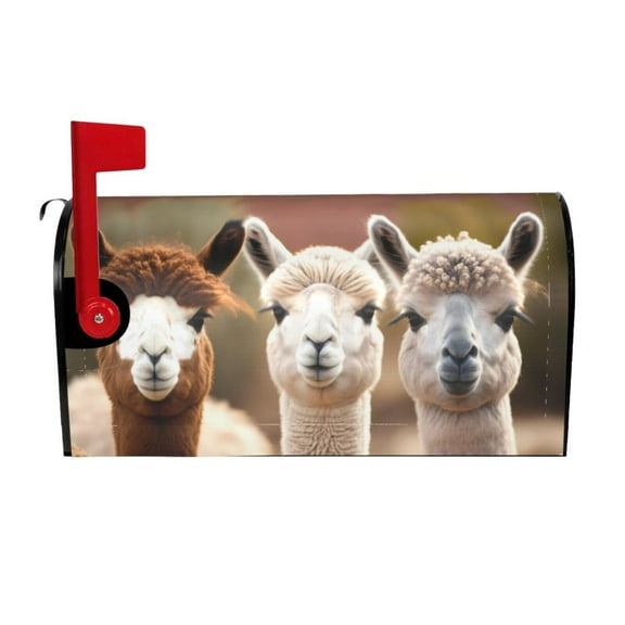 KLL Cute Alpaca in Daze Pattern Mailbox Covers,Magnetic Mailbox Waterproof Post Box Cover Post Letter Box Cover Decorations Standard Size-21x18 in