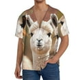 thumbnail image 1 of KLL Cute Alpaca in Daze Print Men's Shirt Short Sleeve Button Down Summer Cuba Beach Shirts- X-Large, 1 of 5