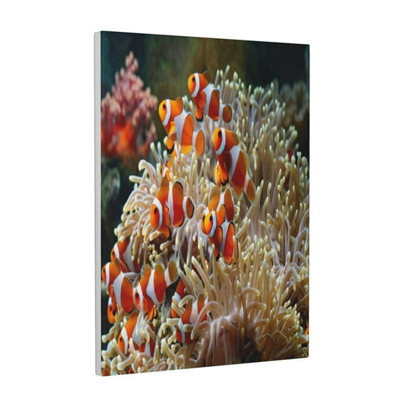 KLL Cute Anemone Fish Print Farmhouse Canvas Wall Art,Wall Decorations For Living Room Office Canvas Wall Decor for Home Decorations, 12'×16’’