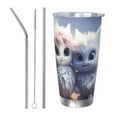 thumbnail image 1 of KLL Cute Animal Couple Print 40oz Stainless Steel Insulated Car Cup with Spillproof Lid - Keep Your Drink Hot or Cold on the Go-Straw Three-piece Set, 1 of 8