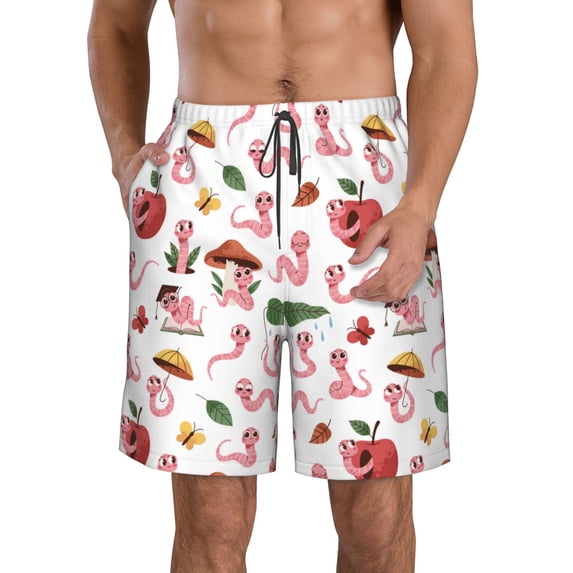 KLL Cute Animal Men's Casual Summer Beach Shorts Hawaiian Shorts with Pockets-XX-Large