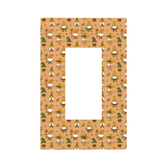 KLL Cute Autumn With Gnomes Pattern Electrical Outlet Covers, 3" x 5" 1 Pack Electric Receptacle Plug Covers for Decorator Receptacle Outlet & Switch-Style U