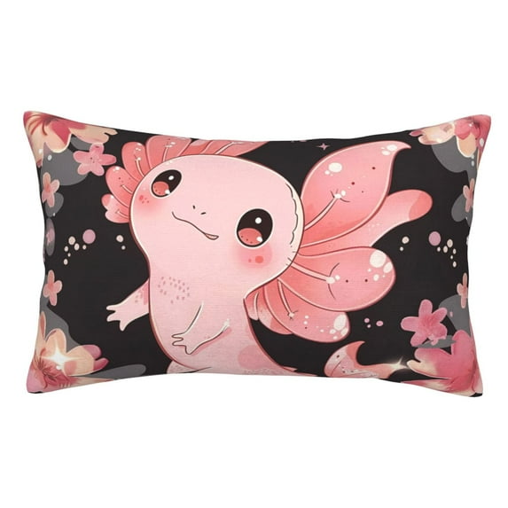 KLL Cute Axolotl Sakura Blossoms A Pillow Covers Envelope Closure,Super Soft and Cozy Fuzzy Fleece Pillow Case Cover 20"x30"