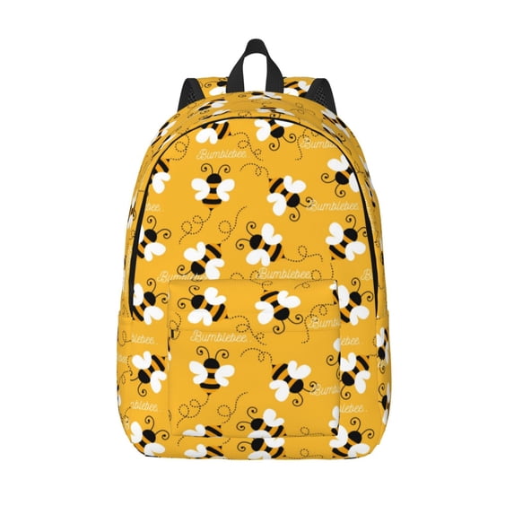 KLL Cute Bee Butterfly Yelllow Print Travel Laptop Backpack - College Backpack Business Work Bag Nurse Bag Casual Daypack for Weekender Business Hiking -Medium