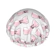 thumbnail image 1 of KLL Cute Bow Tie Pattern Shower Cap & Bath Cap for Women,Reversible Oversized Waterproof Shower Caps for all Hair Lengths,Elastic Reusable Bathing Hair Cap, 1 of 6