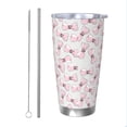 thumbnail image 1 of KLL Cute Bow Tie Print 40oz Stainless Steel Insulated Car Cup with Spillproof Lid - Keep Your Drink Hot or Cold on the Go-Straw Two-piece Set, 1 of 8