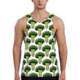 thumbnail image 1 of KLL Cute Broccoli Print Men's Muscle Gym Workout Stringer Tank Tops Bodybuilding Fitness T-Shirts Tank Tops Men-4X-Large, 1 of 7