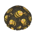 thumbnail image 1 of KLL Cute Cartoon Bees Pattern Shower Cap & Bath Cap for Women,Reversible Oversized Waterproof Shower Caps for all Hair Lengths,Elastic Reusable Bathing Hair Cap, 1 of 7