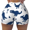 thumbnail image 1 of KLL Cute Cartoon Dinosaurs Pattern Workout Shorts for Women Scrunch Short Gym Yoga Running Sport Active Exercise Fitness Shorts, 1 of 8