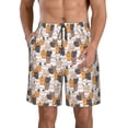 thumbnail image 1 of KLL Cute Cats Men's Casual Summer Beach Shorts Hawaiian Shorts with Pockets-X-Large, 1 of 5