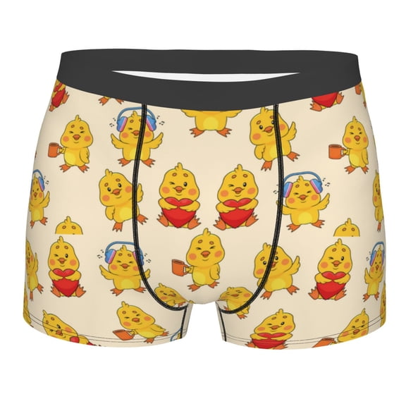 KLL Cute Chicken Men's Cotton Boxer Briefs Underwear-Small