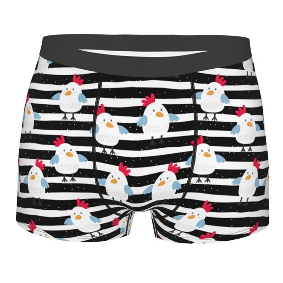KLL Cute Chicken Men's Cotton Boxer Briefs Underwear-X-Large