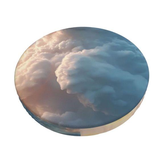 KLL Cute Cloud Cat Round Bar Chair Cushion Cover 12 inch ,Bar Stool Protector with Elastic, Soft Washable
