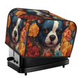 thumbnail image 1 of KLL Cute Colorful Flower French Bulldog Print 4 Slice Toaster Dust Covers Kitchen Small Appliance Cover with 2 Pockets,Can hold Jam Spreader Knife & Toaster Tongs (12.4 x 10.6 x 8.2), 1 of 6