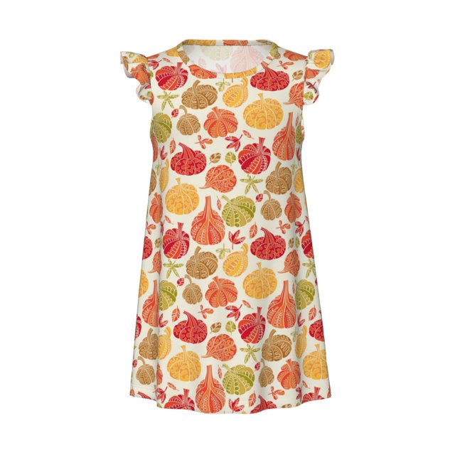 KLL Cute Colorful Pumpkins Print Girls Nightgowns Pajamas for Girl