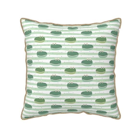 KLL Cute Crocodile Decorative Throw Pillow Covers Velvet Soft for Couch Sofa Bedroom Living Room Outdoor - 20"x20"
