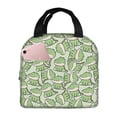 thumbnail image 1 of KLL Cute Crocodile Print Insulated Lunch Bag Women, Reusable Cute Tote Lunch Box for Adult & Men, Leakproof Cooler Lunch Bags for Work Office Travel Picnic, 1 of 5