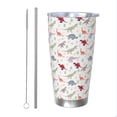 thumbnail image 1 of KLL Cute Dinosaur Print 40oz Stainless Steel Insulated Car Cup with Spillproof Lid - Keep Your Drink Hot or Cold on the Go-Straw Two-piece Set, 1 of 8