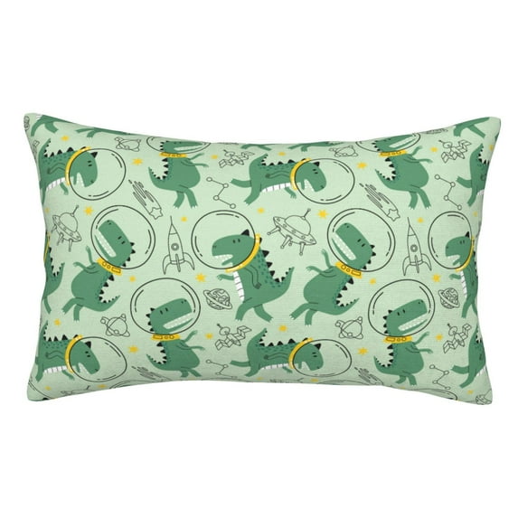 KLL Cute Dinosaurs in Space Pillow Covers Envelope Closure,Super Soft and Cozy Fuzzy Fleece Pillow Case Cover 14"x20"