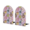 thumbnail image 1 of KLL Cute Donuts Print Wood Book Ends for Shelves,1 Pair Wood Bookends Book Holder Stand Decorative, Book Stoppers for Heavy Duty Books CD File Video Games, 1 of 8