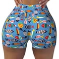 thumbnail image 1 of KLL Cute Flat Fish Pattern Workout Shorts for Women Scrunch Short Gym Yoga Running Sport Active Exercise Fitness Shorts, 1 of 5