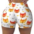 thumbnail image 1 of KLL Cute Fox with Heart Pattern Workout Shorts for Women Scrunch Short Gym Yoga Running Sport Active Exercise Fitness Shorts, 1 of 1