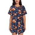 thumbnail image 1 of KLL Cute Foxes Print Pajama Set for Women Short Sleeve Sleepwear Pjs Soft 2 Piece Lounge Sleepwear Sets-3X-Large, 1 of 6