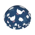 thumbnail image 1 of KLL Cute Goose On Blue Sky Pattern Shower Cap & Bath Cap for Women,Reversible Oversized Waterproof Shower Caps for all Hair Lengths,Elastic Reusable Bathing Hair Cap, 1 of 6