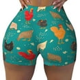 thumbnail image 1 of KLL Cute Hens And Rooster Pattern Workout Shorts for Women Scrunch Short Gym Yoga Running Sport Active Exercise Fitness Shorts, 1 of 1