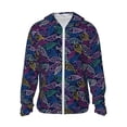 thumbnail image 1 of KLL Cute Line Fish Print Men's Women’s UPF 50+ Sun Protection Outdoor Hoodie Jacket Long Sleeve Fishing Hiking Performance Shirt-3X-Large, 1 of 6