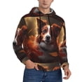 thumbnail image 1 of KLL Cute Maple Leaf Puppy Print Mens Hoodie Long Sleeve Casual Pullover Hooded Sweatshirt Fashion Drawstring Hoodies with Pocket-X-Large, 1 of 6