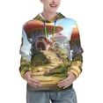 thumbnail image 1 of KLL Cute Mushroom Town for Womens Pullover Hoodie with Pocket Hooded Long Sleeve Shirts Sweatshirt for Women-XX-Large, 1 of 7