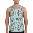 thumbnail image 1 of KLL Cute Otters Print Men's Muscle Gym Workout Stringer Tank Tops Bodybuilding Fitness T-Shirts Tank Tops Men-X-Large, 1 of 7