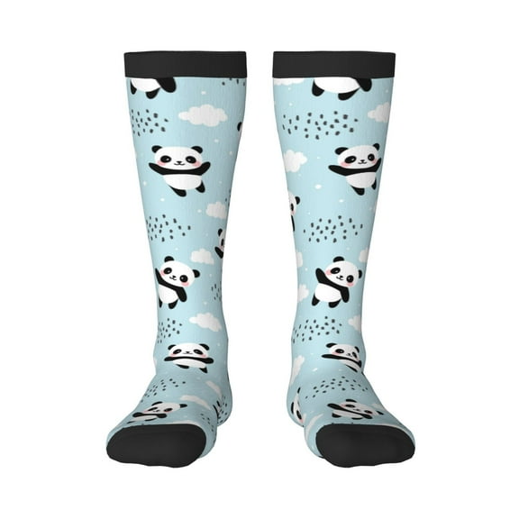 KLL Cute Panda Bear Print Cool Socks Men's Women's Crew Socks Funny Crazy Novelty Stockings