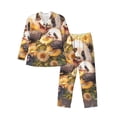 thumbnail image 1 of KLL Cute Panda Sunflower Sleepwear Mens Flannel Pajamas,Long Cotton Pj Set, 1 of 7