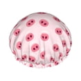 thumbnail image 1 of KLL Cute Pig Nose Pattern Shower Cap & Bath Cap for Women,Reversible Oversized Waterproof Shower Caps for all Hair Lengths,Elastic Reusable Bathing Hair Cap, 1 of 6