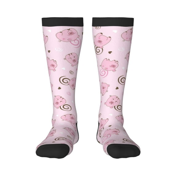 KLL Cute Pig Print Cool Socks Men's Women's Crew Socks Funny Crazy Novelty Stockings